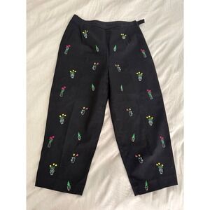 Coldwater‎ Creek Cottage core Embroidered Floral Print Cropped  Pants  Size 14P